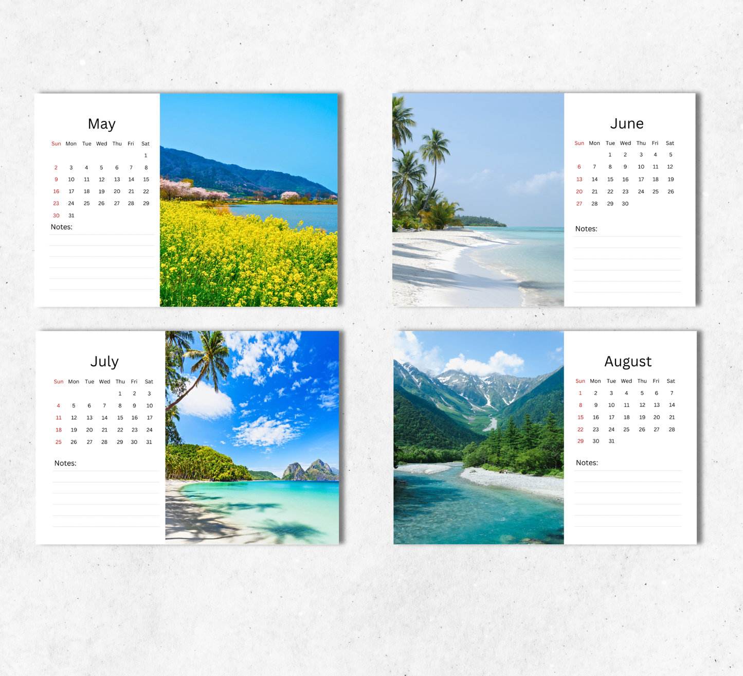 Seasons Desk Calendar 2027-2028