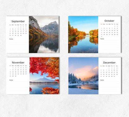 Seasons Desk Calendar 2027-2028