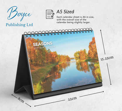 Seasons Desk Calendar 2027-2028