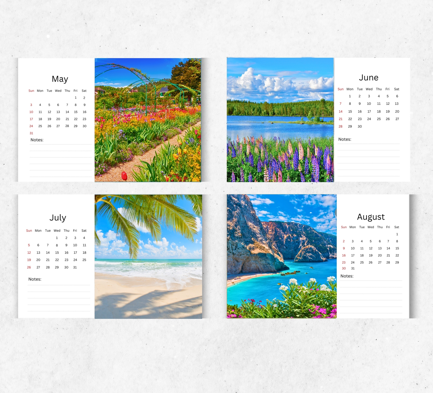 Seasons Desk Calendar 2026-2027