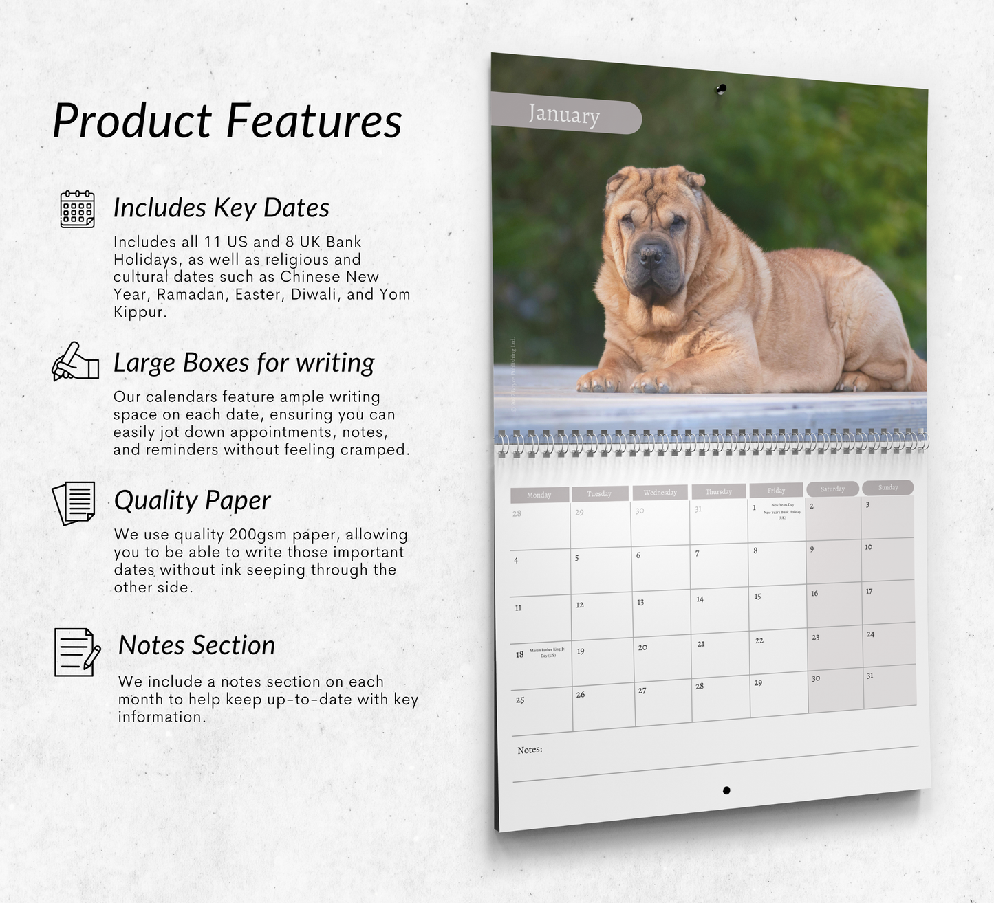 Shar Pei Calendar 2027