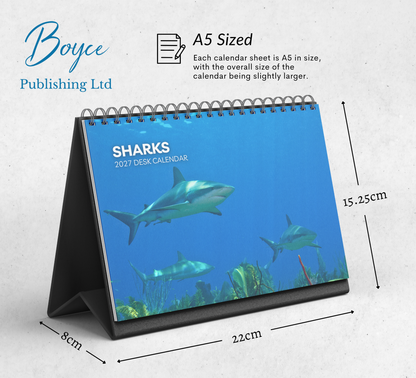 Shark Desk Calendar 2027-2028