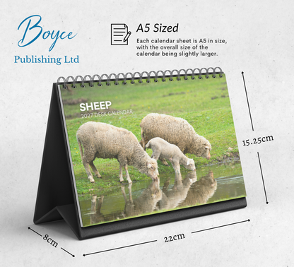 Sheep Desk Calendar 2027-2028