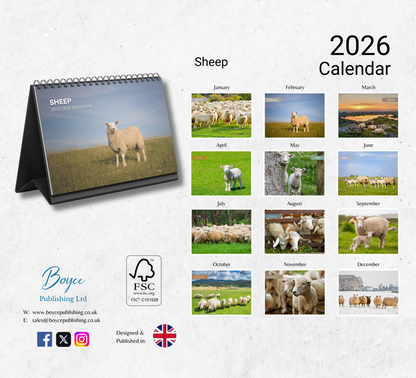 Sheep Desk Calendar 2026-2027