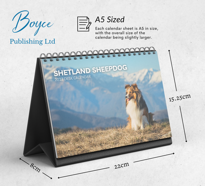 Shetland Sheepdog Desk Calendar 2027-2028