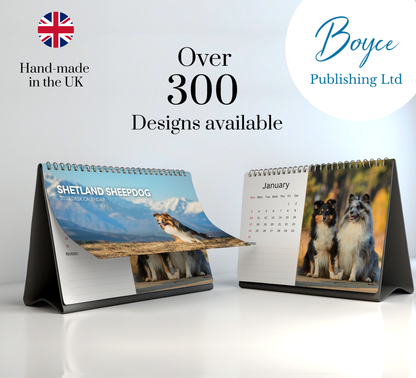Shetland Sheepdog Desk Calendar 2027-2028