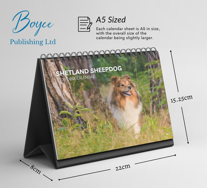 Shetland Sheepdog Desk Calendar 2026-2027