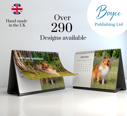 Shetland Sheepdog Desk Calendar 2026-2027
