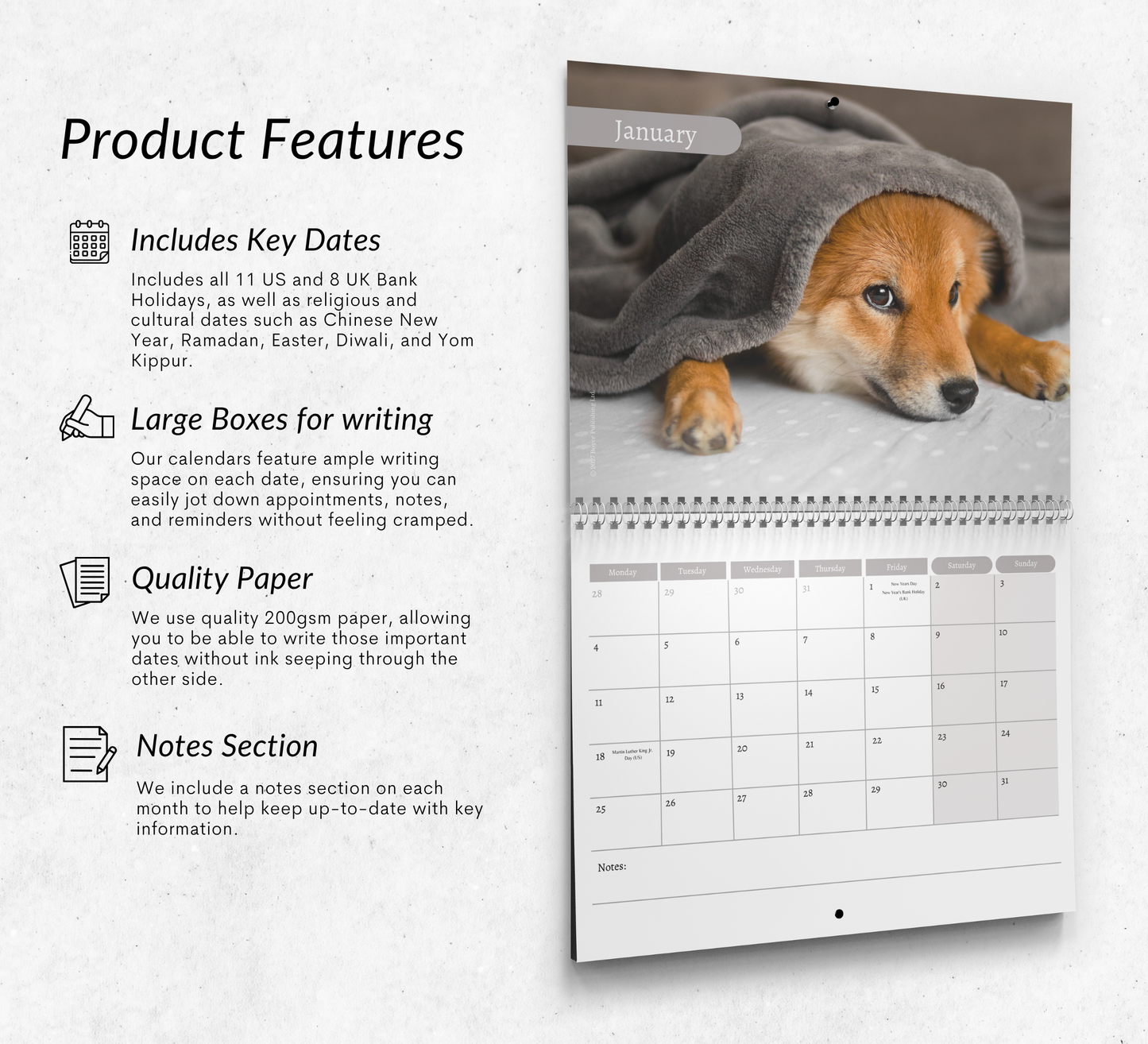 Shiba Inu Calendar 2027