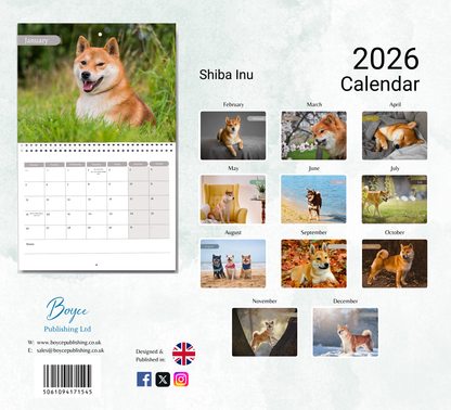 Shiba Inu Calendar 2026