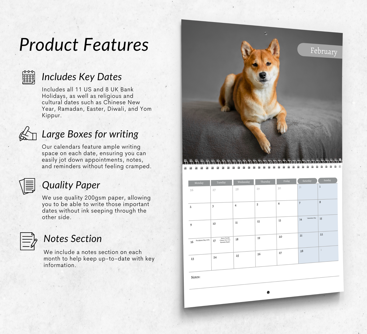 Shiba Inu Calendar 2026
