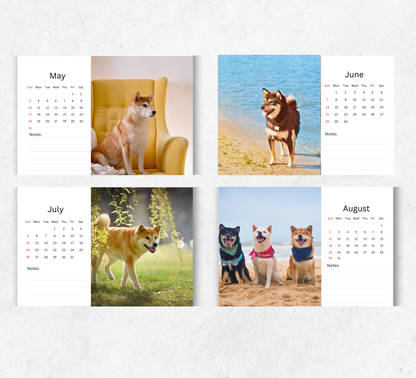 Shiba Inu Desk Calendar 2026-2027