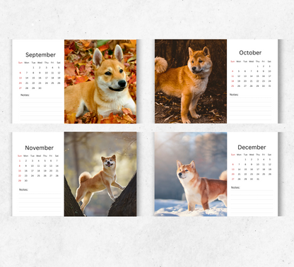 Shiba Inu Desk Calendar 2026-2027