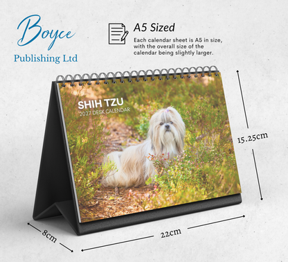 Shih Tzu Desk Calendar 2027-2028