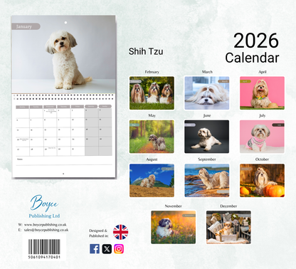 Shih Tzu Calendar 2026