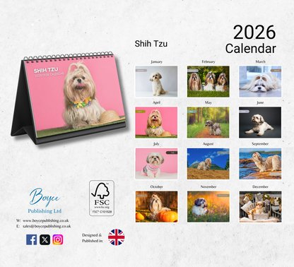 Shih Tzu Desk Calendar 2026-2027