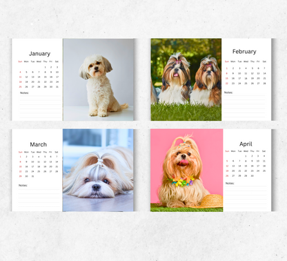 Shih Tzu Desk Calendar 2026-2027