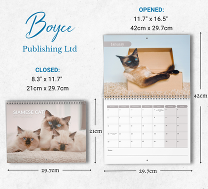 Siamese Cat Calendar 2027