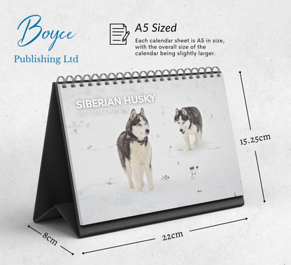 Siberian Husky Desk Calendar 2027-2028