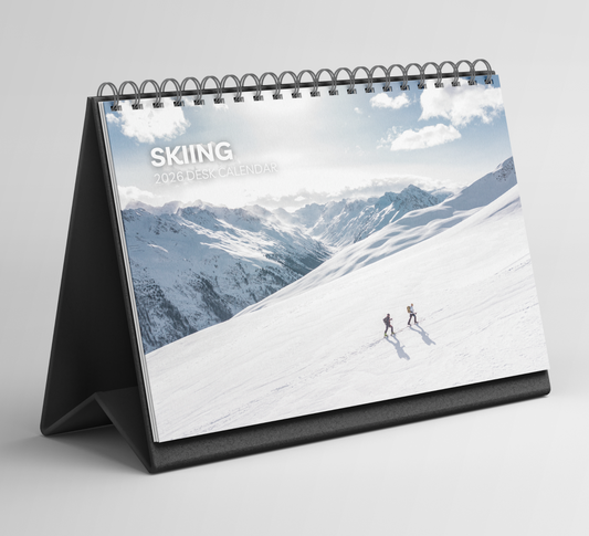 Skiing Desk Calendar 2026-2027