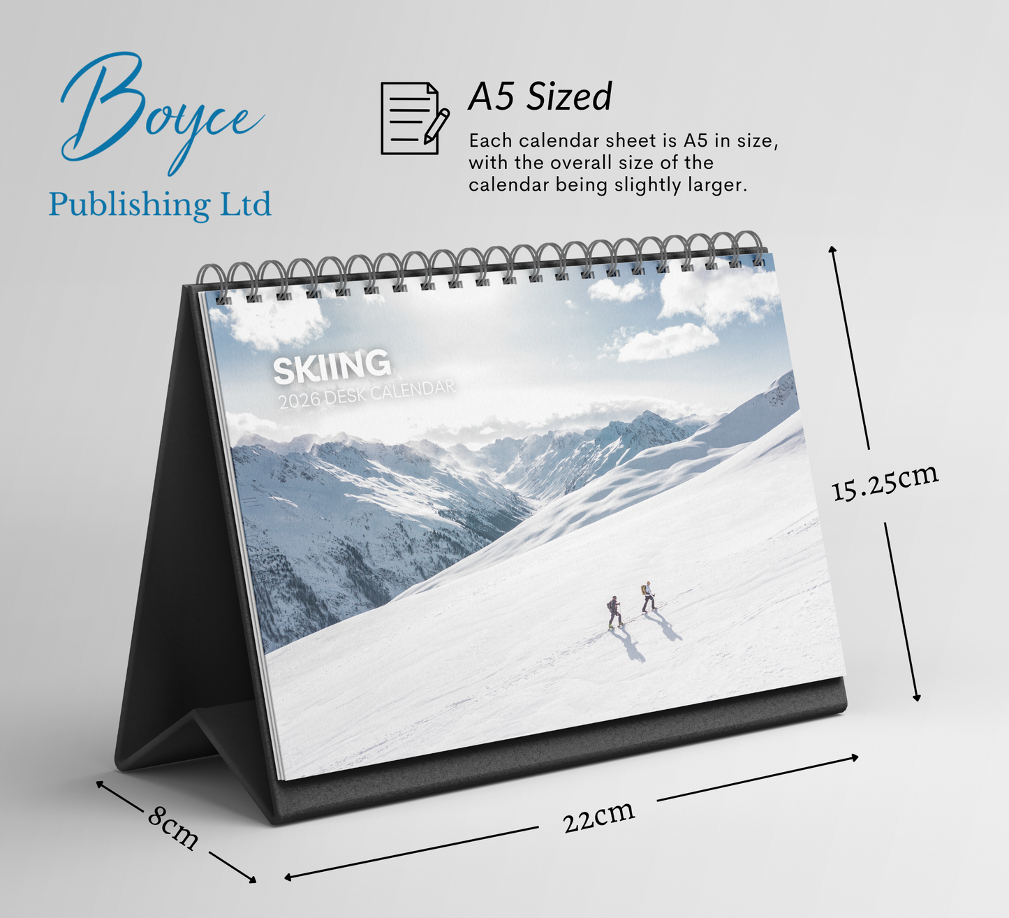Skiing Desk Calendar 2026-2027