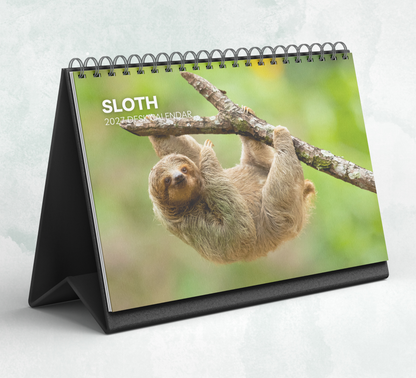 Sloth Desk Calendar 2027-2028