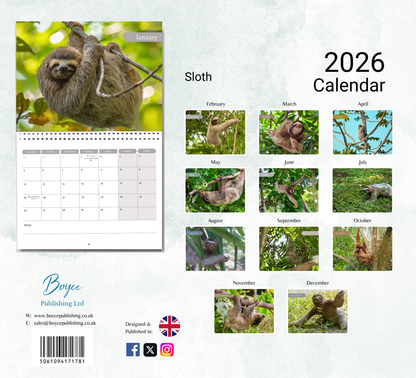 Sloth Calendar 2026