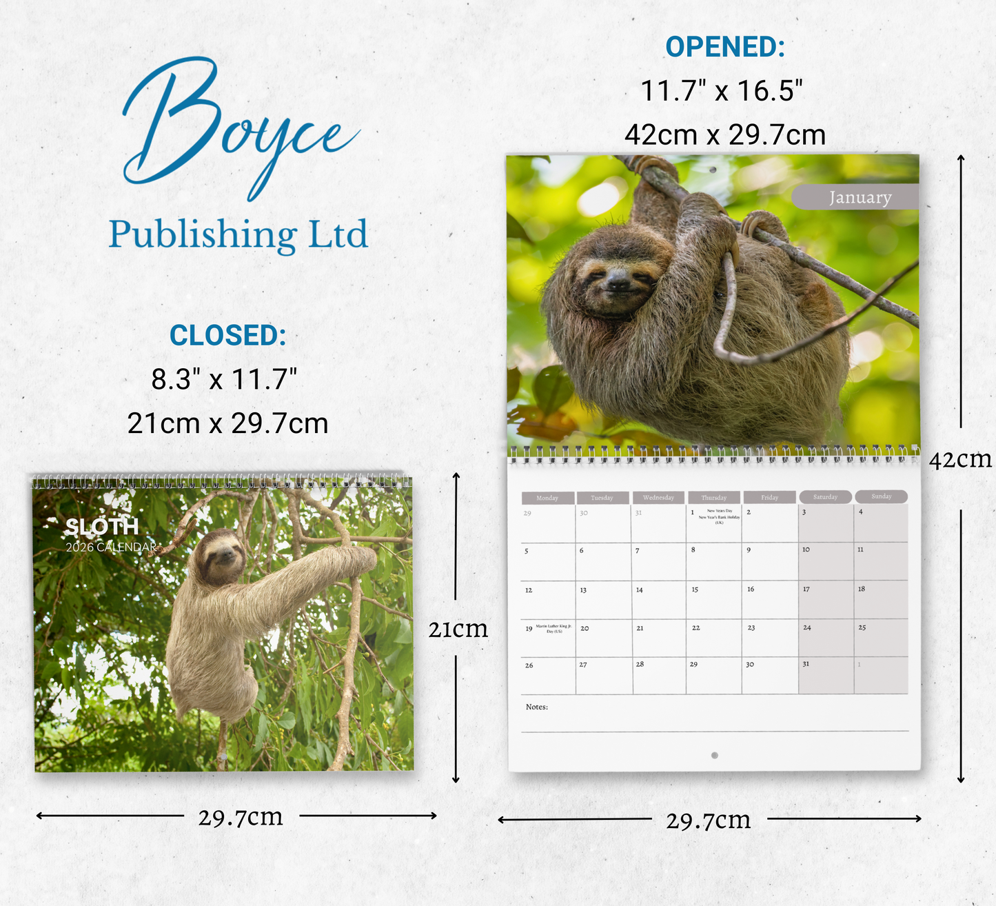 Sloth Calendar 2026