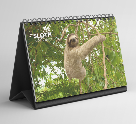 Sloth Desk Calendar 2026-2027