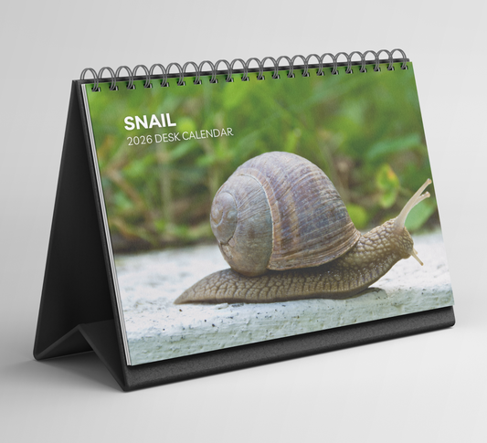Snail Desk Calendar 2026-2027