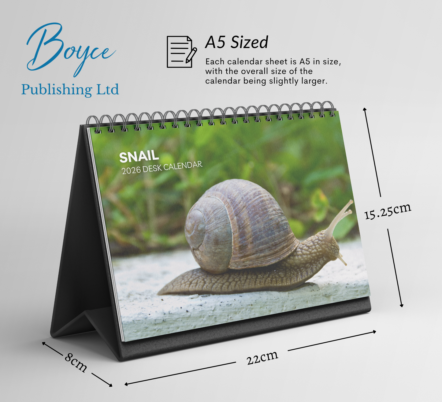 Snail Desk Calendar 2026-2027