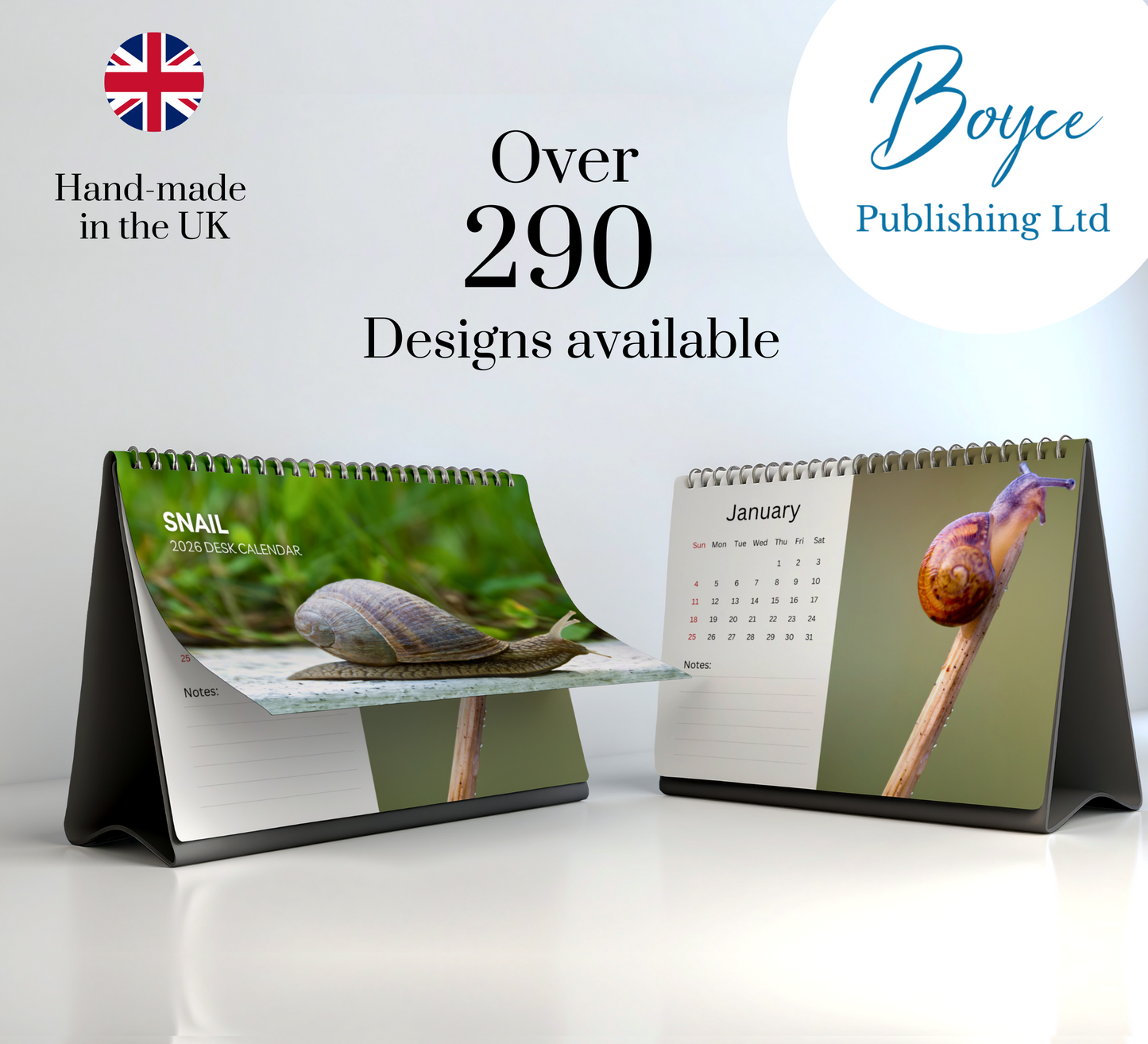 Snail Desk Calendar 2026-2027