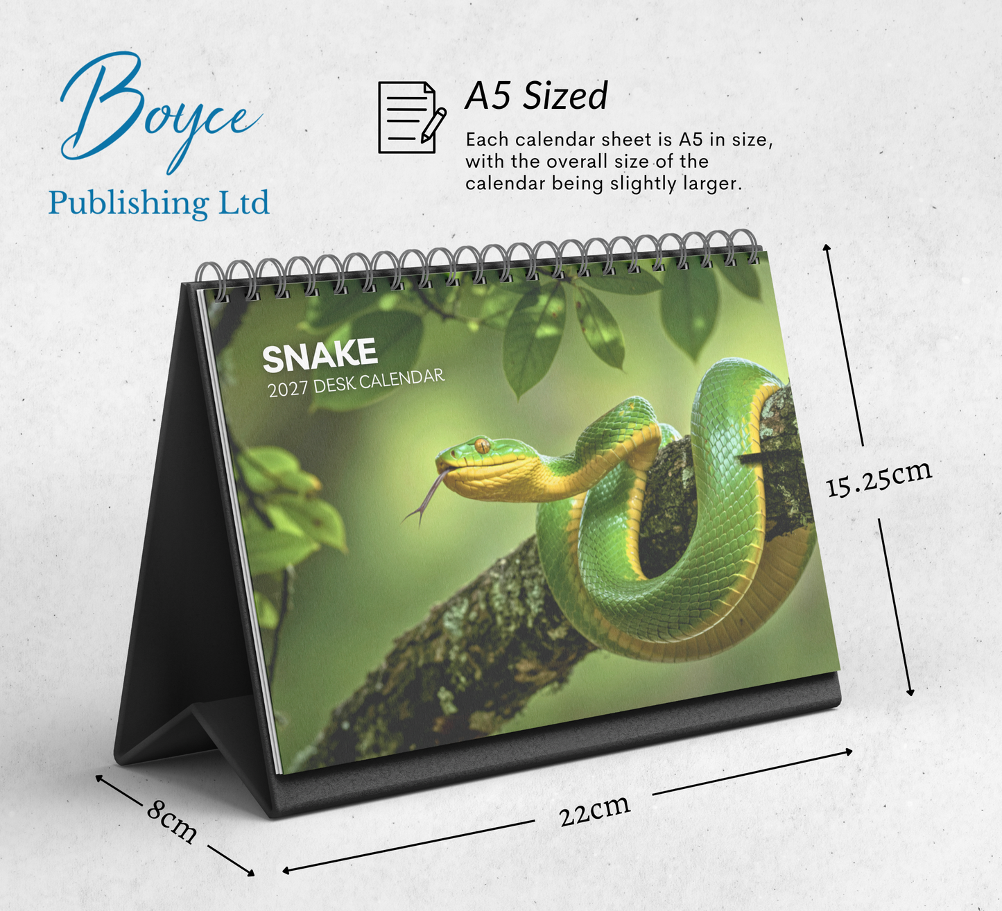 Snake Desk Calendar 2027-2028
