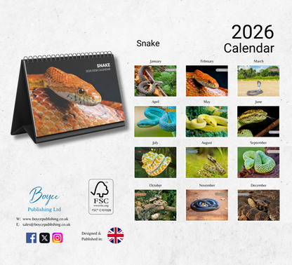 Snake Desk Calendar 2026-2027