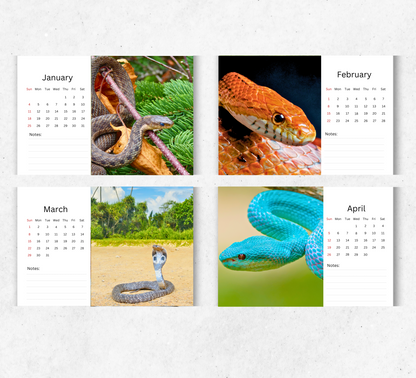 Snake Desk Calendar 2026-2027