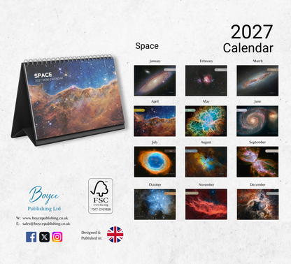 Space Desk Calendar 2027-2028