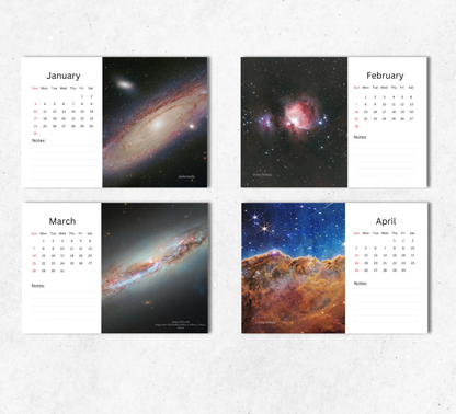 Space Desk Calendar 2027-2028