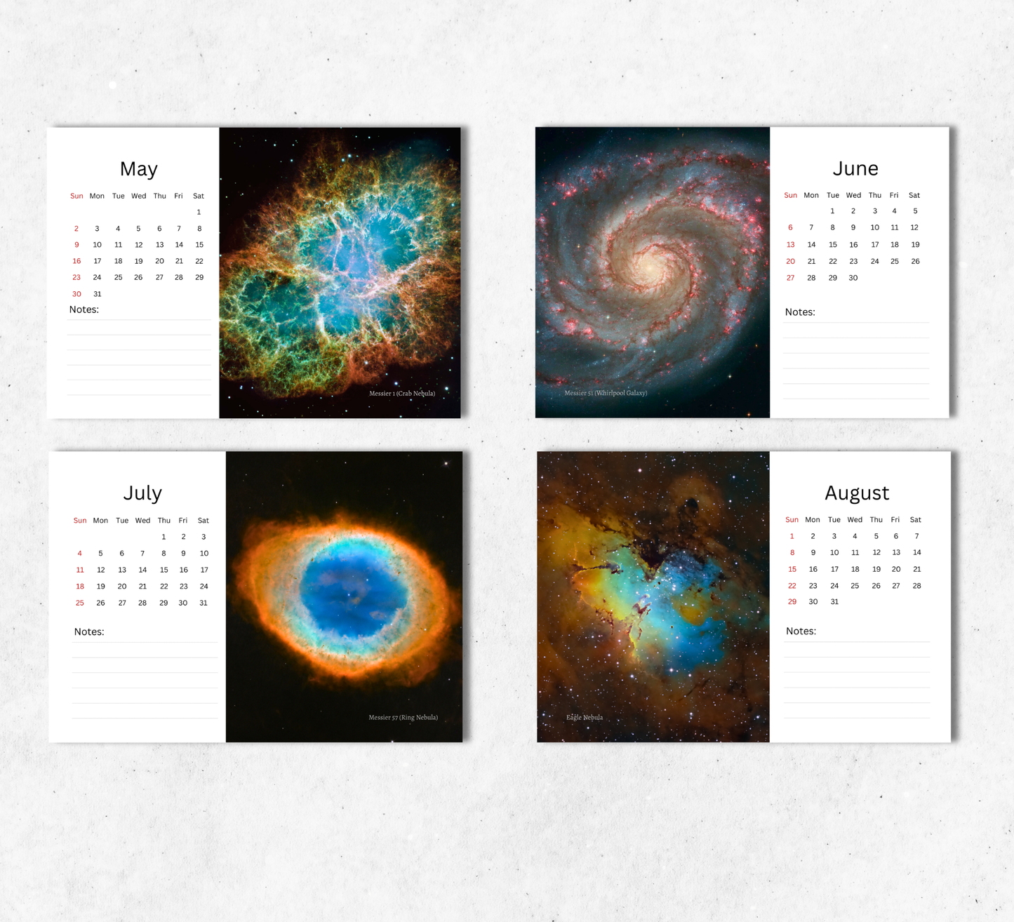 Space Desk Calendar 2027-2028