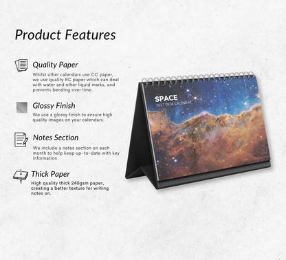 Space Desk Calendar 2027-2028