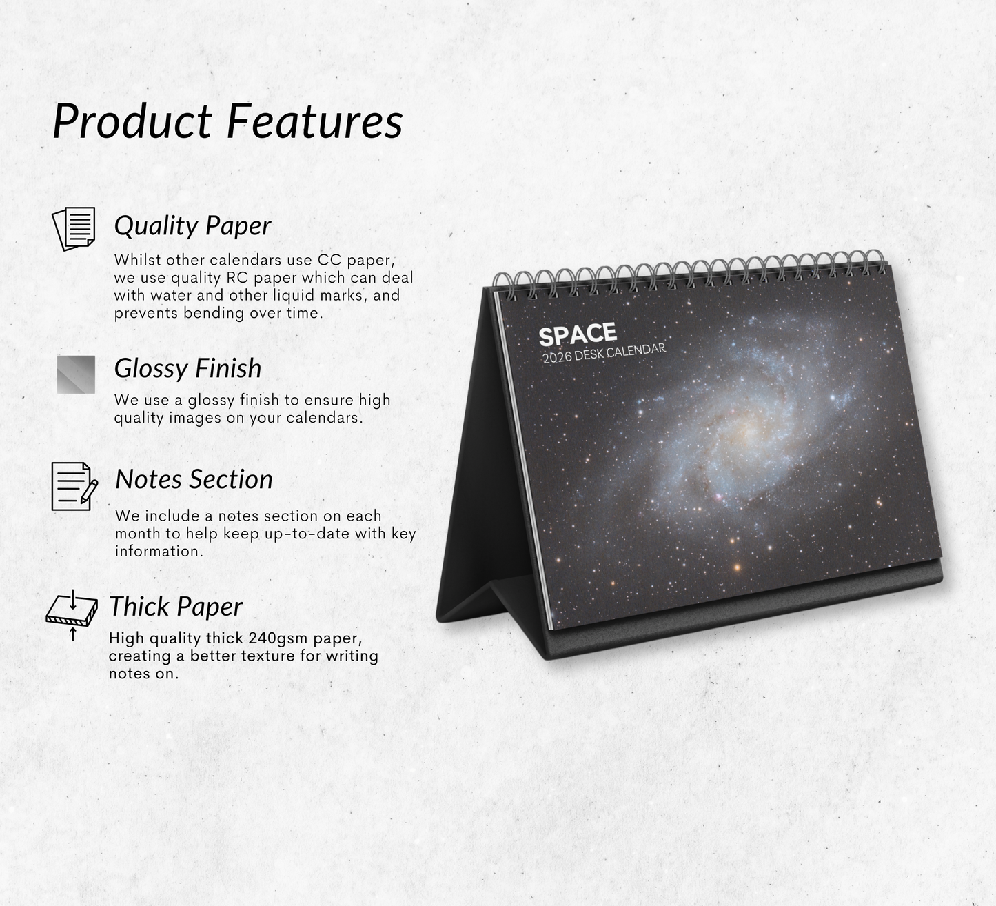 Space Desk Calendar 2026-2027