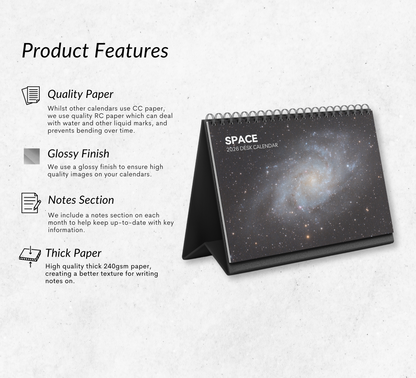 Space Desk Calendar 2026-2027