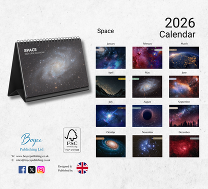 Space Desk Calendar 2026-2027