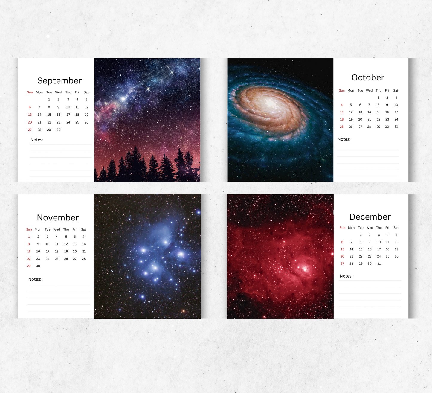 Space Desk Calendar 2026-2027