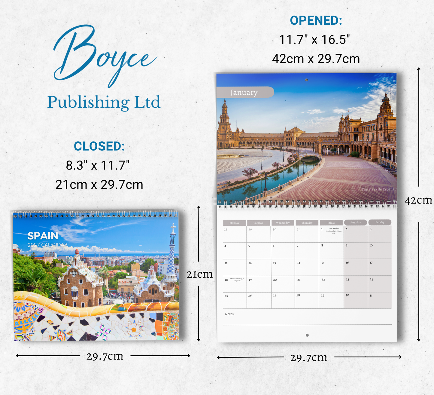 Spain Calendar 2027