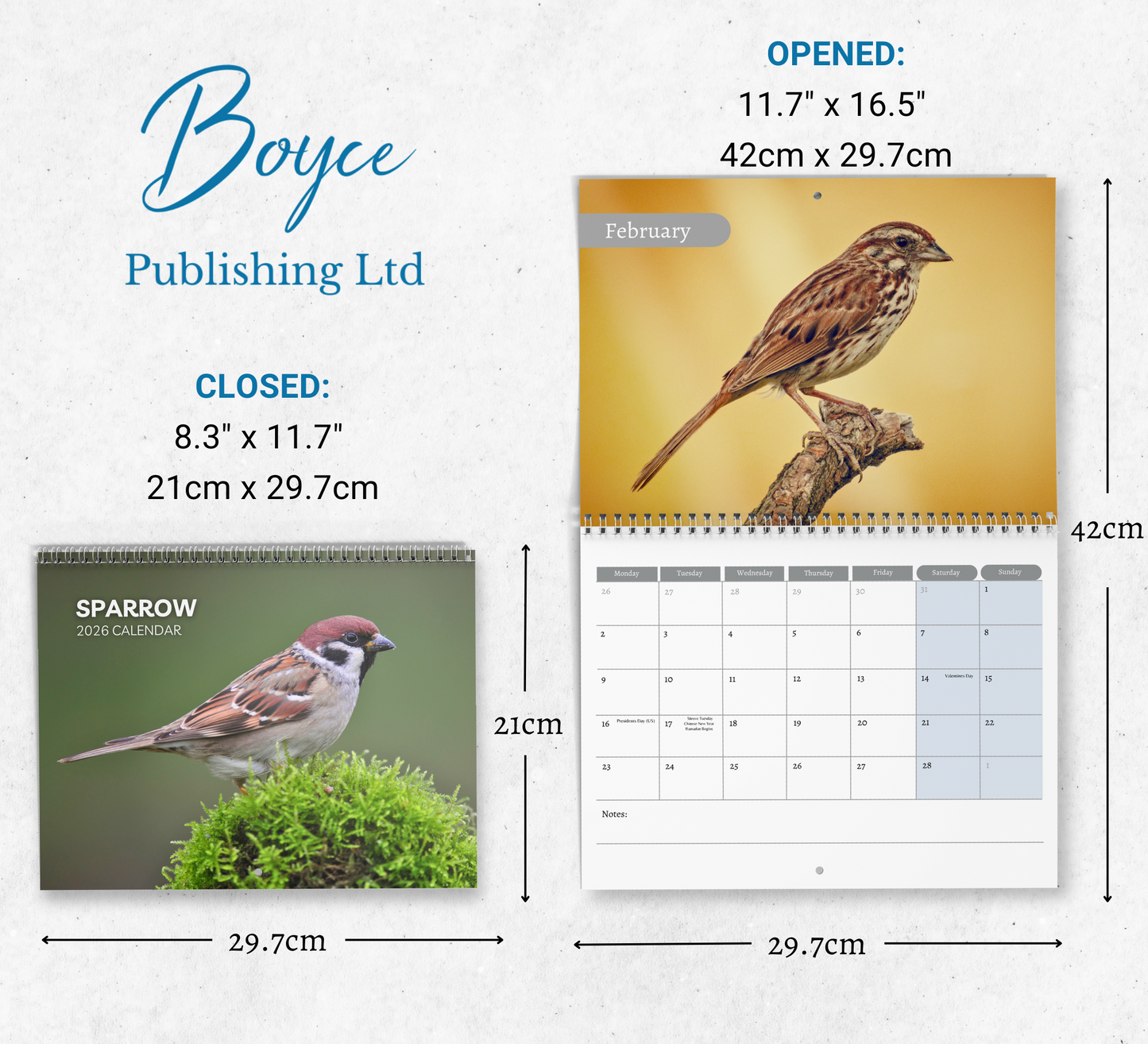 Sparrow Calendar 2026