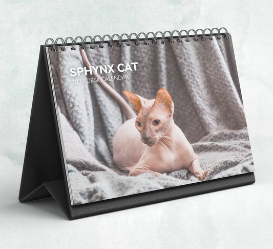 Sphynx Cat Desk Calendar 2027-2028