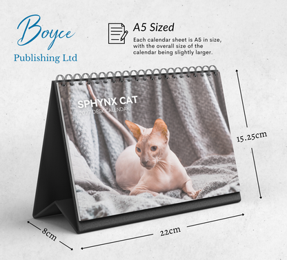 Sphynx Cat Desk Calendar 2027-2028