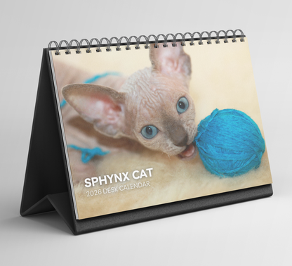 Sphynx Cat Desk Calendar 2026-2027