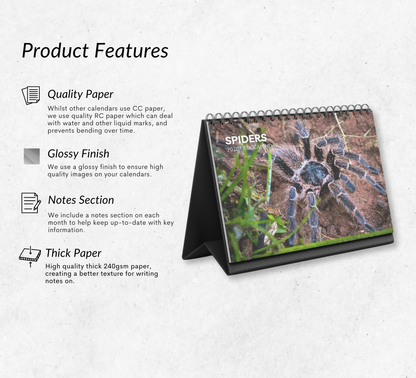 Spider Desk Calendar 2026-2027