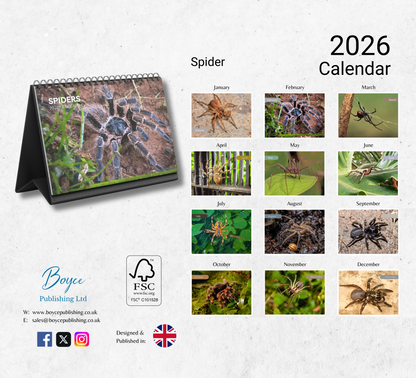Spider Desk Calendar 2026-2027